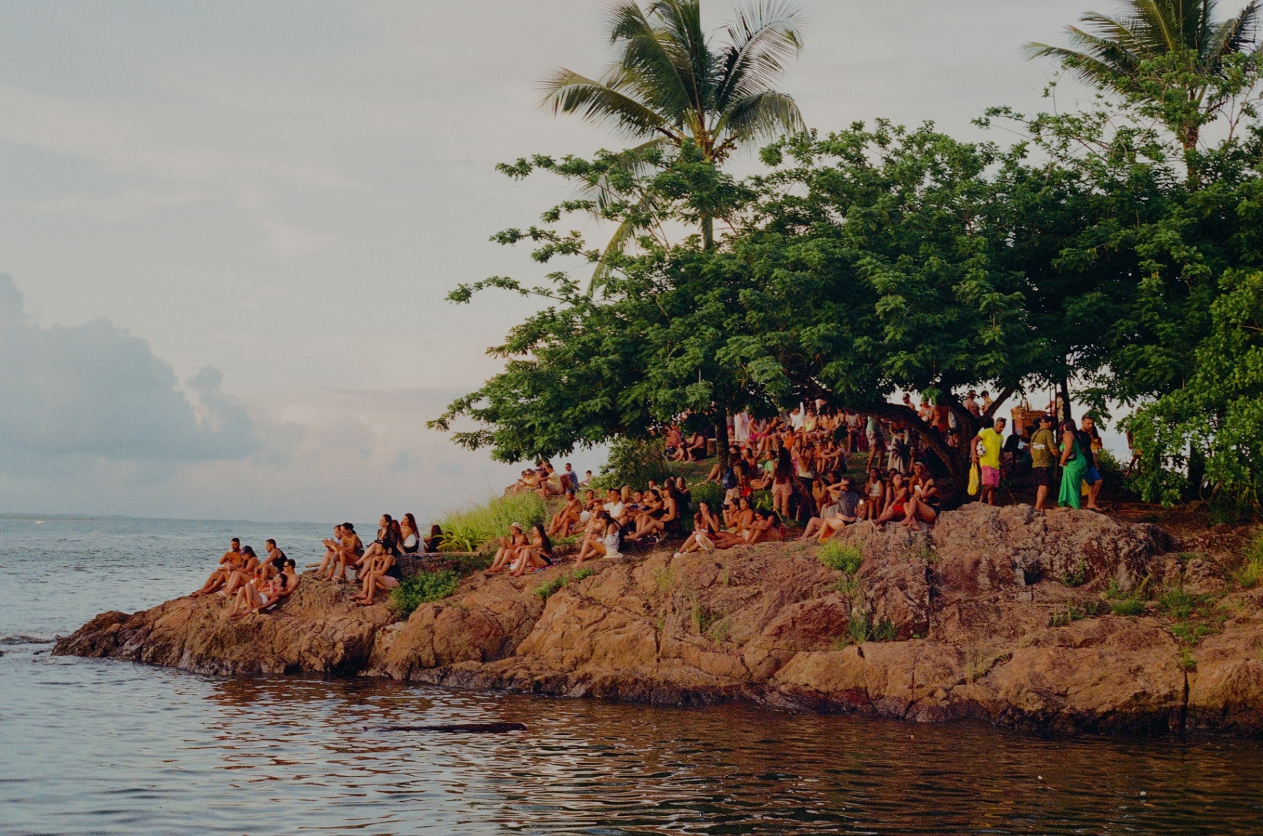 A coastal point at golden hour in Bahia, Brazil