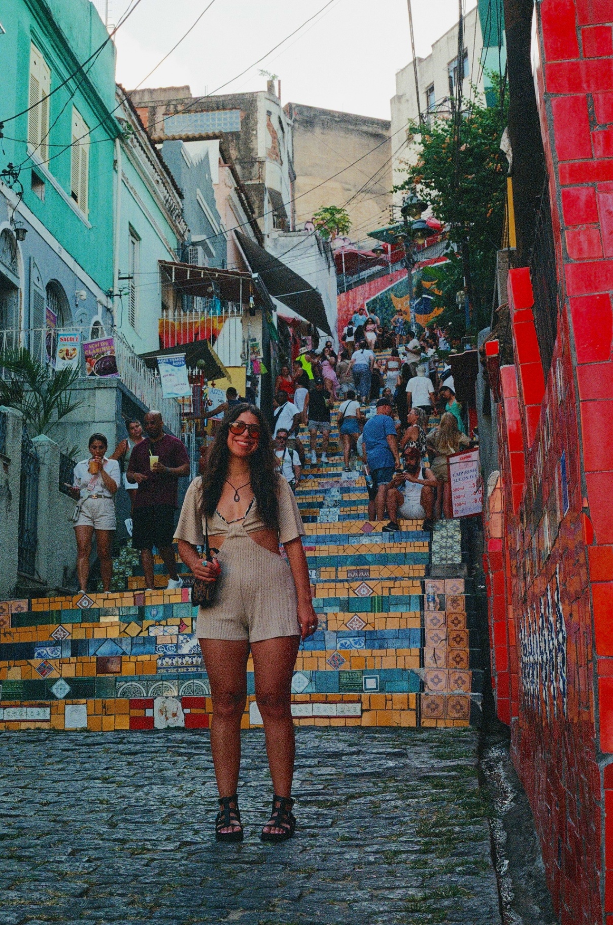 Portrait on the Escadaria Selarón steps in Rio de Janeiro
