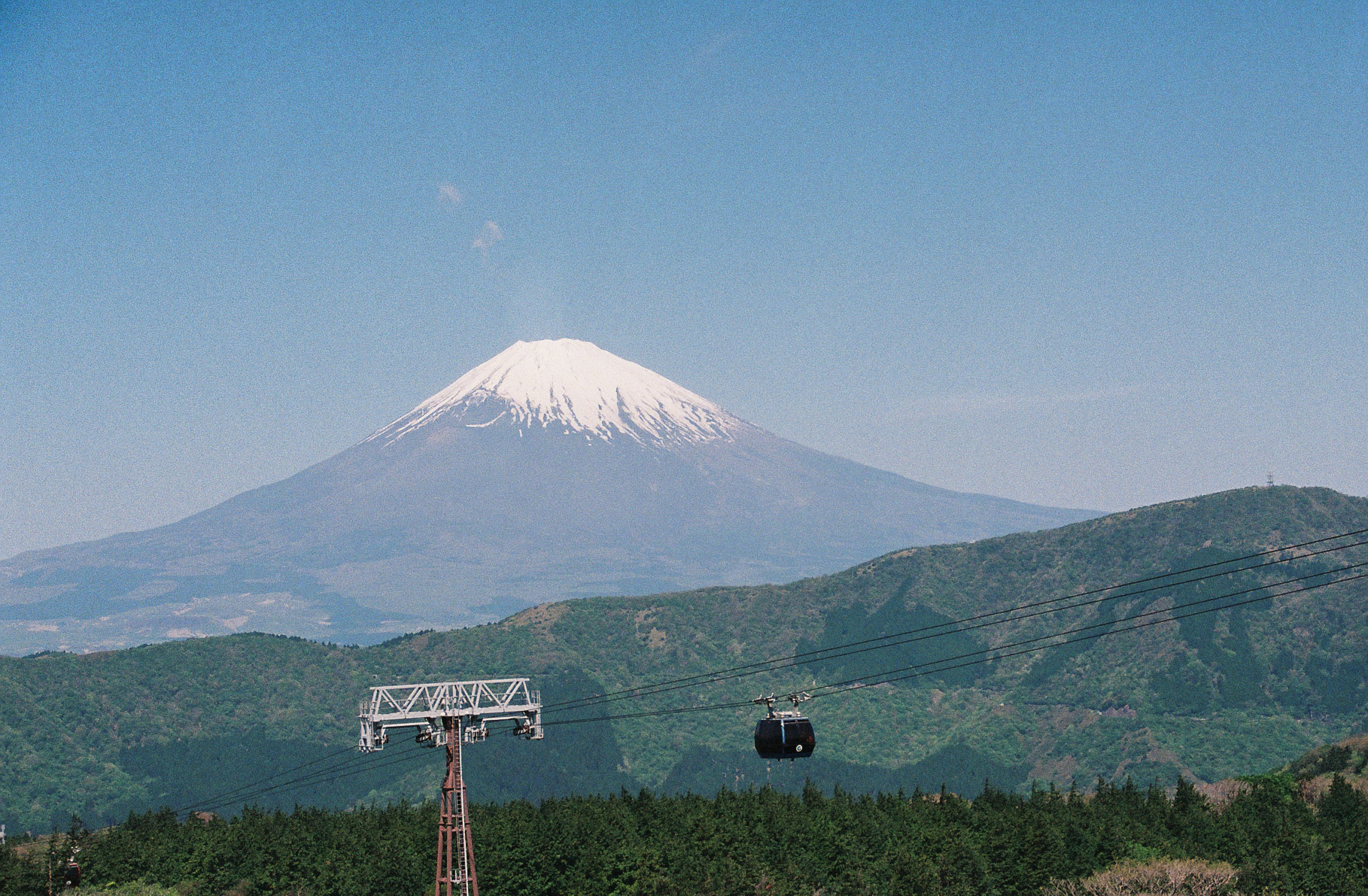 Mount Fuji rising above the Hakone hills